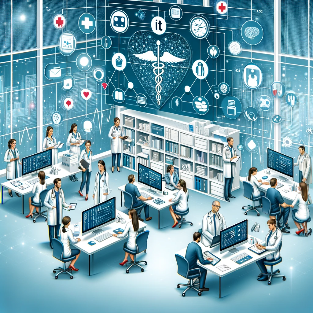 Illustration of a medical practice running on managed IT