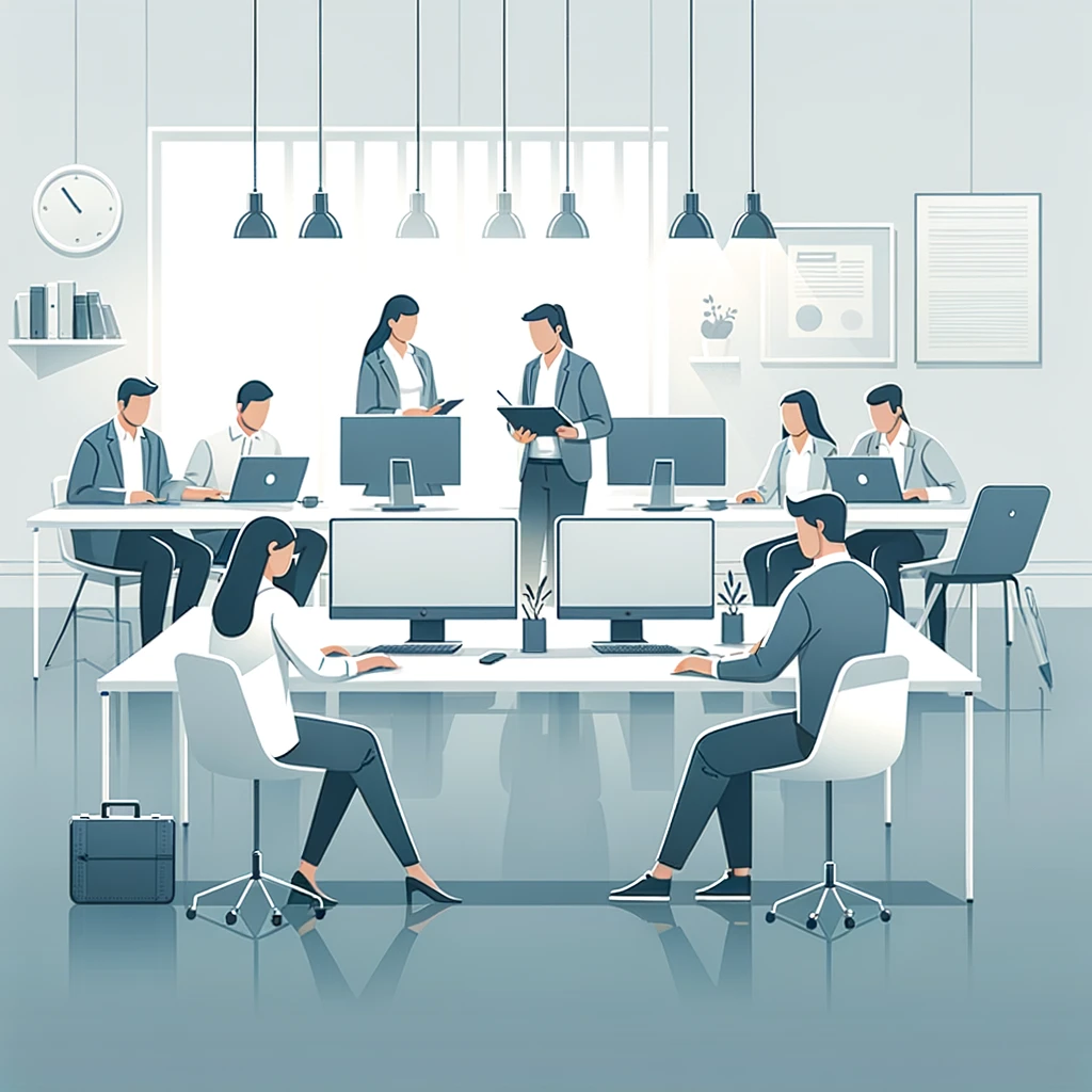 Illustration of an accounting team at work