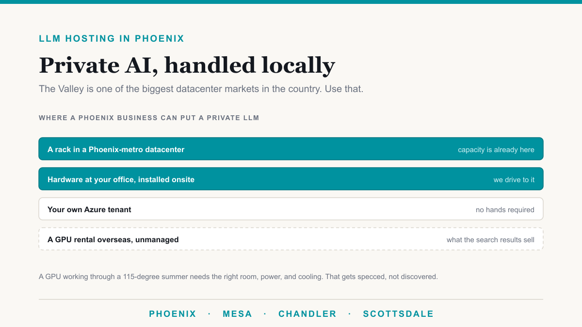 LLM Hosting in Phoenix: Private AI Without Running the Hardware